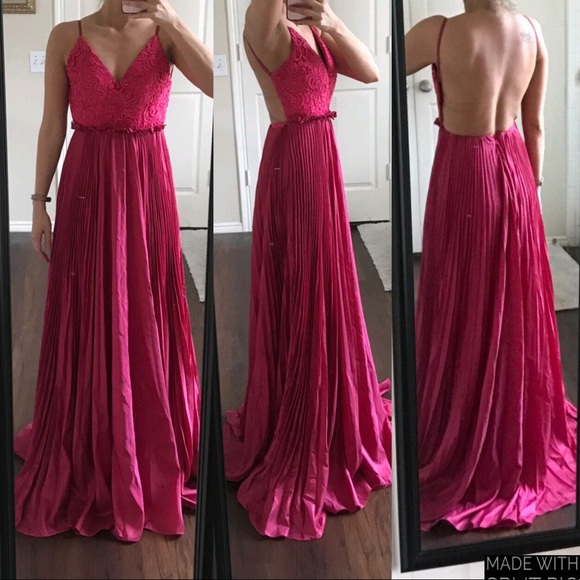 Dresses & Skirts - Magenta fuchsia pink open back formal prom dress